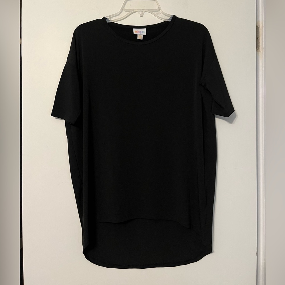NWOT LuLaRoe solid black Irma tunic—size XXS